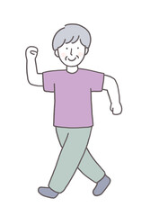 ウォーキングを楽しむシニア女性