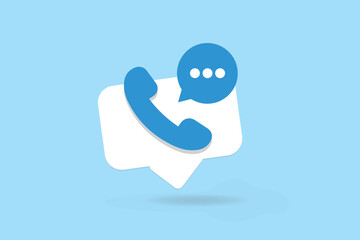 Phone call icon and bubble talk vector.
