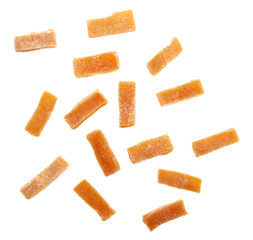 Dried papaya isolated on white background.