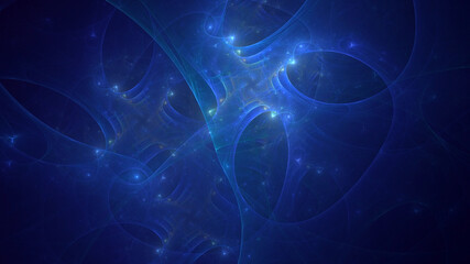 3D rendering abstract blue fractal light background