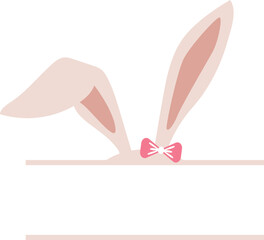 Monogram Name Split Easter Bunny Rabbit Ears