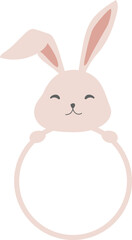 Monogram Name Split Easter Bunny Rabbit Face Ring