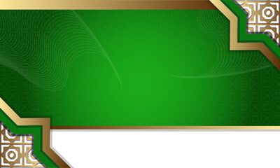 Green And Gold Ramadan Background Template Vector