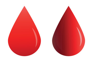 Obraz premium Red blood drop vector isolated on white background.