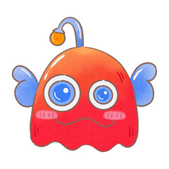 cute watercolor colorful monster for kids Child monster character