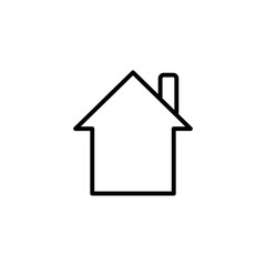 Cottage building line icons. Three-star hotel, real estate agency, house and apartment purchase. Building concept. Vector line icon on white background