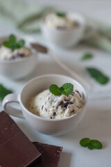 home made straciatella mint ice cream