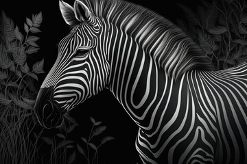 Fototapeta na wymiar Fabulous seamless black and white zebra print. Generative AI