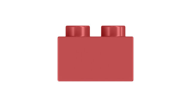 Cranberry Red Block Isolated on a White Background. Close Up View of a  Plastic Children Game Brick for Constructors, Side View. High Quality 3D  Rendering with a Work Path. 8K Ultra HD,