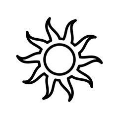 Boho celestial sun icon logo. Simple modern abstract design for templates, prints, web, social media posts