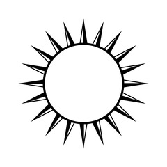 Boho celestial sun icon logo. Simple modern abstract design for templates, prints, web, social media posts