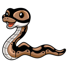 Cute ball python snake cartoon