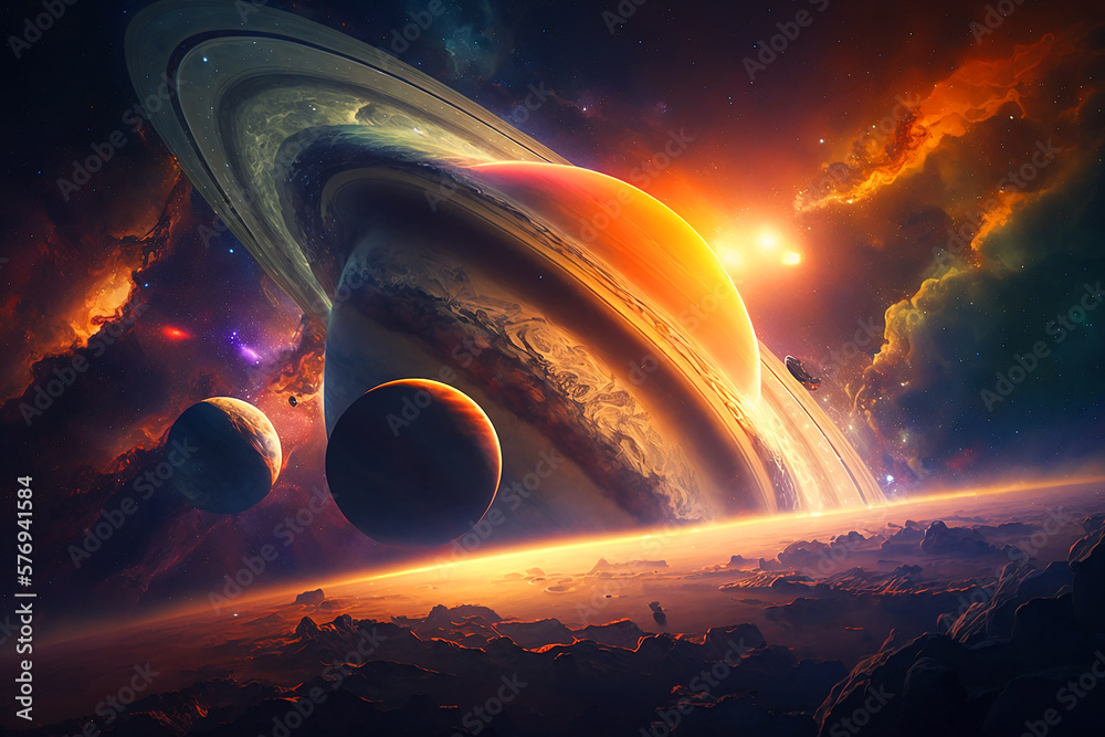 Canvas Prints the universe. generative ai