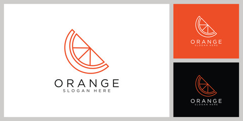 orange fruit logo design vector
