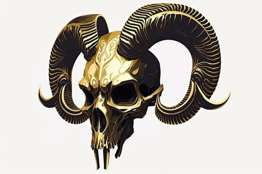 The Golden Skull of a Ram. Generative AI
