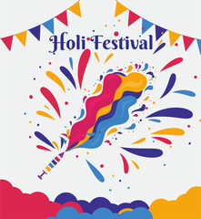 Obraz na płótnie Canvas poster colorful for holi festival 