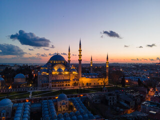 Fototapeta na wymiar Suleymaniye Mosque Drone Photo, Fatih Istanbul, Turkey