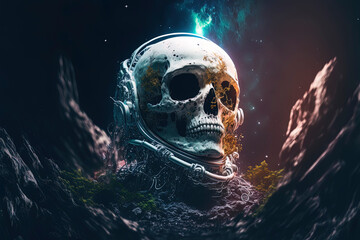 astronaut skull in space