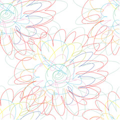 Natural doodle flowers as seamless fashion print. Suit for illustration, wallpaper, fabric print.
