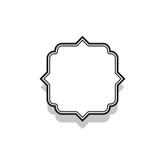 Decorative vintage frame isolated on white background. Art design border label