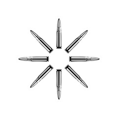 vector illustration of several bullets
