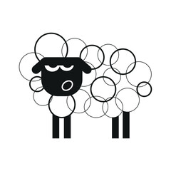 Sheep line icon, farm and lamb, cute sheep vector icon.