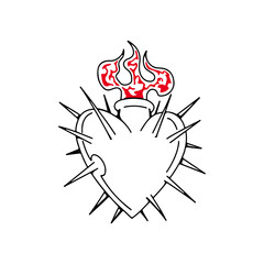 vector illustration of prickly heart concept