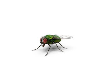 fly on white background