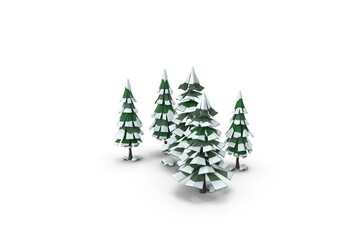 christmas tree isolated on white background