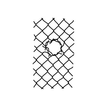 recommend clip art: vector illustration of perforated wire fence