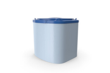 blue plastic container