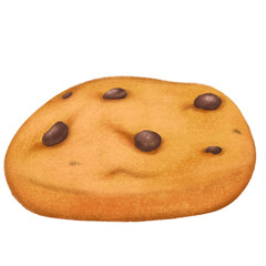 Chocolate Chips Cookie isolated on transparent background 
