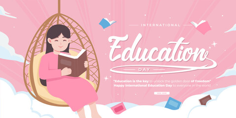 International education day concept illustration