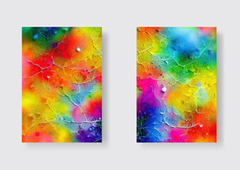 Modern colorful flow banner set. Rainbow Liquid shape. Art elements.