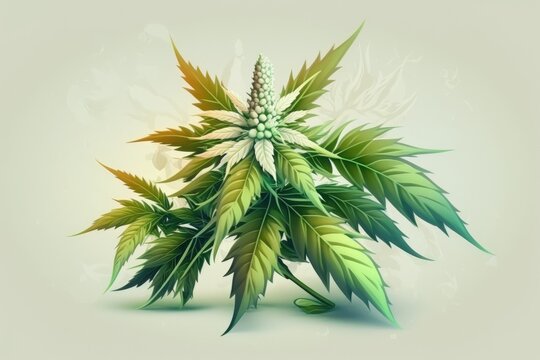 Marijuana, bud, flower, cannabis plant, macro. Generative AI