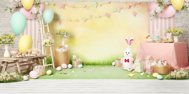 Easter day themed photography backdrop banner