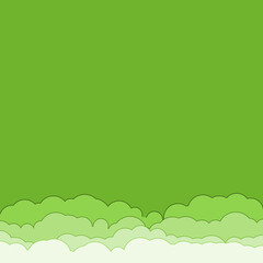 Obraz premium Cartoon color clouds stack backdrop illustration