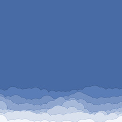 Cartoon color clouds stack backdrop illustration