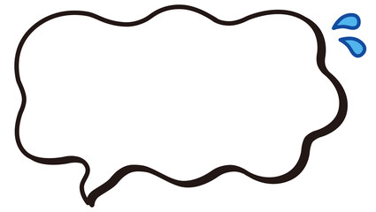 シンプルな吹き出し　不安　イラスト素材