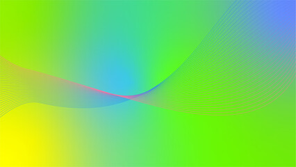 green yellow blue wavy tech gradient color background vector illustration