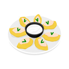 Jackfruit sticky rice illustration