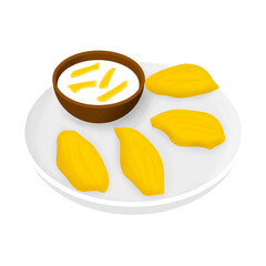 Jackfruit sticky rice illustration