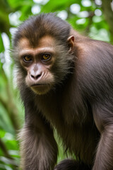 Photo of a Monkey in Forest Background with Generative AI