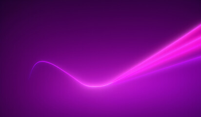 Fototapeta na wymiar generated with generative ai, abstract panoramic neon background. Bright purple violet pink lines glowing in ultraviolet light