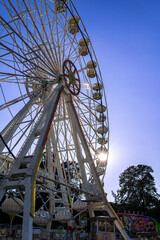 Izmir - Feb 27 2023: The Ferris Wheel (Donme dolap/in Turkish: Dönme dolap) locally known as Ege Gunesi (in Turkish: Ege Güneşi) in the Kulturpark's (in Turkish: Kültürpark) Lunapark