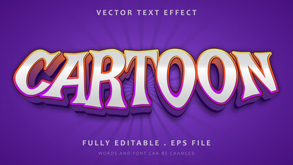 3d Modern Word Cartoon Editable Text Effect Design