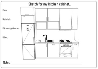 Sketch for my kitchen cabinet