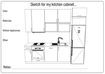 Sketch for my kitchen cabinet