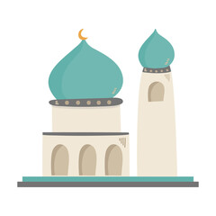 flat eid al-fitr eid mubarak illustration