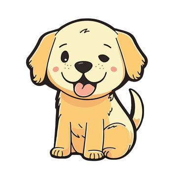 cute puppy cartoon style
